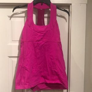 Pink Lululemon scoop neck racerback tank size 10
